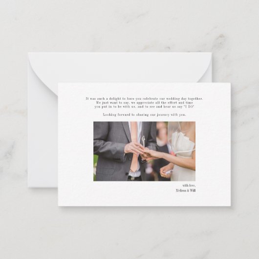 Eenvoudig Gold Hand-Lettered Wedding Hartelijk dan Notitiekaartje (Achterkant)