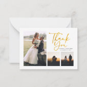 Eenvoudig Gold Hand-Lettered Wedding Hartelijk dan Notitiekaartje (Voorkant)