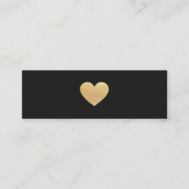 Eenvoudig Gold Heart Black Networking Mini Visitekaartje