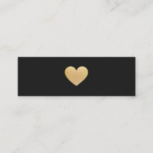 Eenvoudig Gold Heart Black Networking Mini Visitekaartje