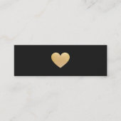 Eenvoudig Gold Heart Black Networking Mini Visitekaartje (Voorkant)
