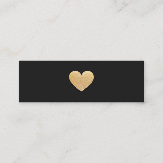 Eenvoudig Gold Heart Black Networking Mini Visitekaartje (Voorkant)
