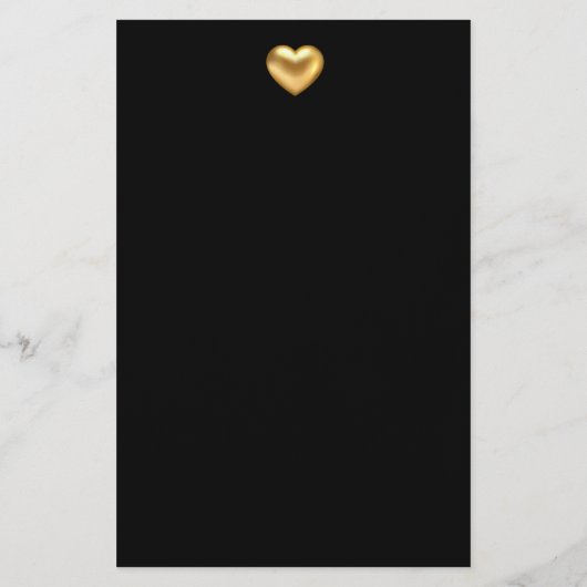 Eenvoudig Gold Heart Modern Reception Uitnodiging Briefpapier (Achterkant)