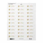 Eenvoudig Gold Holiday Modern Ornament - Wit adres Etiket (Full Sheet)