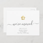 Eenvoudig Gold House We hebben modern script verpl Aankondigingskaart (Voorkant / Achterkant)