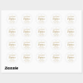 Eenvoudig Gold Hue-Baby-baptisme bedankt Classic Ronde Sticker (Vel)