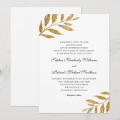 Eenvoudig Gold Leaf | 3 sets voor het huwelijk van Kaart (Voorkant / Achterkant)