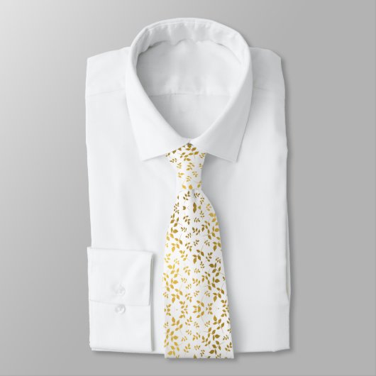 Eenvoudig Gold Leaf Botanisch Modern Stropdas (Gebonden)
