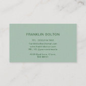 Eenvoudig Gold Line Green Abstract Cloud Patroon Visitekaartje (Achterkant)