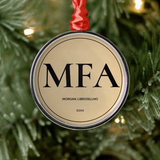 Eenvoudig Gold MFA-Afstuderen Metalen Ornament (Boom)