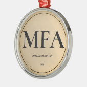 Eenvoudig Gold MFA-Afstuderen Metalen Ornament (Links)
