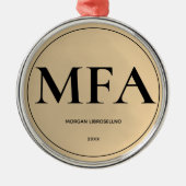 Eenvoudig Gold MFA-Afstuderen Metalen Ornament (Voorkant)