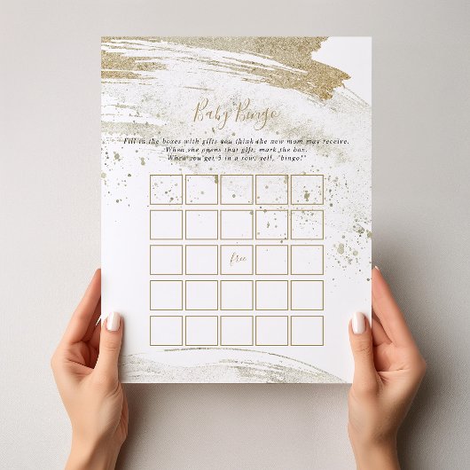 Eenvoudig Gold-minimalistisch Baby Bingo Shower Ga
