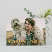 Eenvoudig 'Gold Modern'-Afstuderen Folie Uitnodiging (Staand Voorkant)