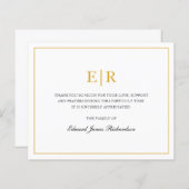 Eenvoudig Gold Monogram Funeral Budget Hartelijk d (Voorkant / Achterkant)