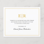 Eenvoudig Gold Monogram Funeral Budget Hartelijk d (Voorkant)