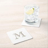 Eenvoudig Gold Monogram Kartonnen Onderzetters (Insitu)