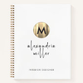 Eenvoudig Gold Monogram Notitieboek (Voorkant)