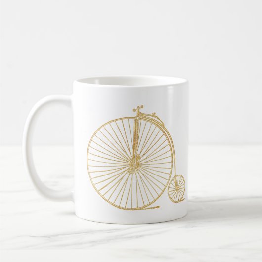 Eenvoudig Gold Old Fashioned Unicycle Line Trekkin Koffiemok (Links)