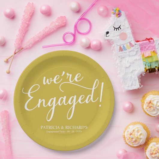 Eenvoudig Gold Paper van de Enterprise Engaged Papieren Bordje (Feest)