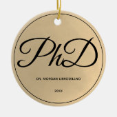 Eenvoudig Gold PhD-Afstuderen (jaar) Keramisch Ornament (Voorkant)