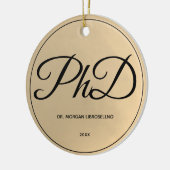 Eenvoudig Gold PhD-Afstuderen (jaar) Keramisch Ornament (Links)