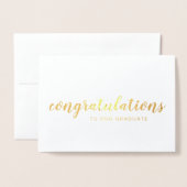 Eenvoudig Gold Photo Modern Elegant Afstuderen Folie Kaarten (Voorkant met envelop)