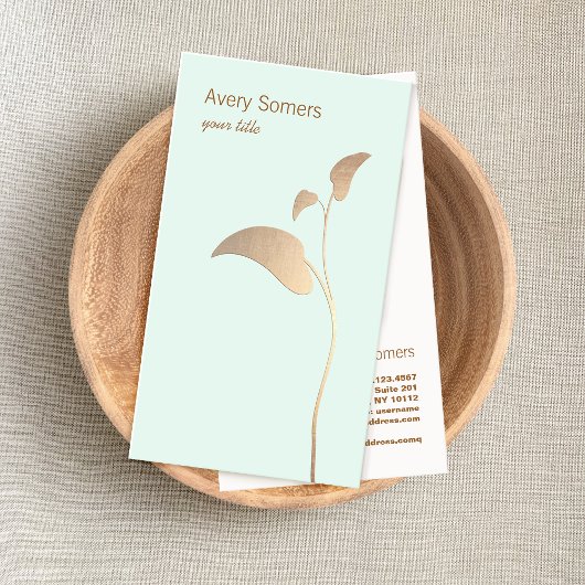 Eenvoudig Gold Plant Health and Wellness Visitekaartje