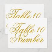 Eenvoudig Gold Print Table Number Briefkaart (Voorkant / Achterkant)