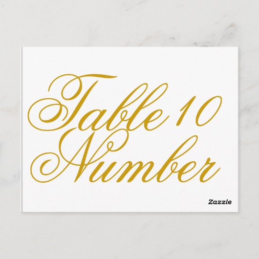 Eenvoudig Gold Print Table Number Briefkaart (Achterkant)