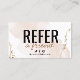 Eenvoudig Gold Refer een vriendenkaart Visitekaartje