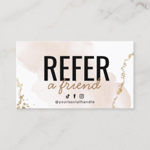 Eenvoudig Gold Refer een vriendenkaart Visitekaartje
