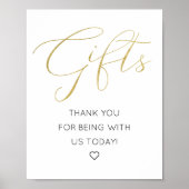 Eenvoudig Gold Script Cadeauseteken Poster (Voorkant)