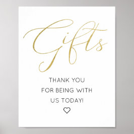 Eenvoudig Gold Script Cadeauseteken Poster