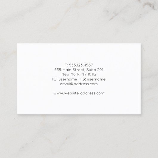 Eenvoudig Gold Script Typografie Hair Stylist Salo Visitekaartje (Achterkant)