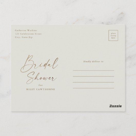 Eenvoudig Gold Script-Vrijgezellenfeest Briefkaart (Achterkant)