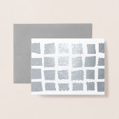 Eenvoudig Gold Silver Modern Abstract Random Squar Folie Kaarten (Voorkant met envelop)
