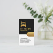 Eenvoudig Gold Tab Black White Column Transport Visitekaartje (Staand voorkant)