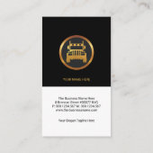 Eenvoudig Gold Tab Black White Column Transport Visitekaartje (Achterkant)