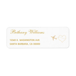 Eenvoudig 'Gold Travel'-etiket voor retourvlucht Etiket