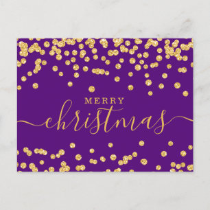 Eenvoudig GOLD-Vakantie voor kerstmis Glitter Paar Feestdagenkaart