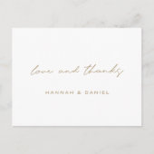 Eenvoudig Gold Weddenschap Hartelijk dank Briefkaart (Voorkant)