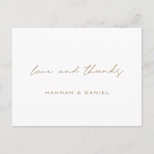 Eenvoudig Gold Weddenschap Hartelijk dank Briefkaart (Voorkant)