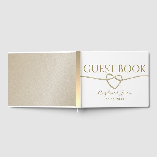 Eenvoudig Gold Wedding Gastenboek (Volledig)