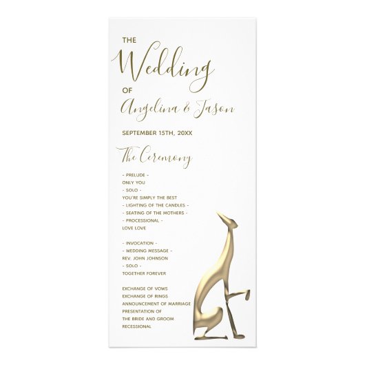 Eenvoudig Gold Wedding Reclamekaart (Voorkant)