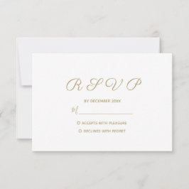 Eenvoudig Gold Wedding RSVP Kaartje