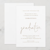 Eenvoudig Gold White Afstudeerder Luncheon Afstude Kaart (Voorkant / Achterkant)