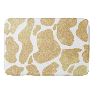 Eenvoudig Gold White Large Cow Spots Animal Print Badmat