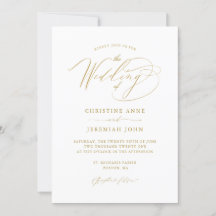 Eenvoudig Gold White Modern Script Weddenschap