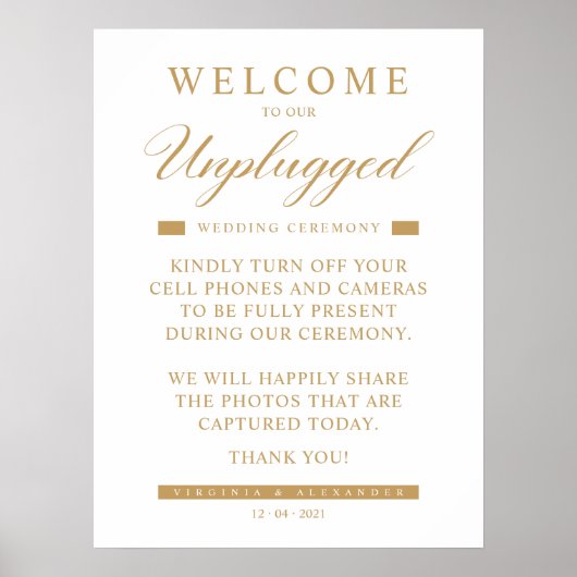 Eenvoudig Golden Effect Minimalist zonder stopcont Poster (Voorkant)